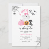 Little Boo is bijna Due roze meisje baby shower Kaart (Voorkant)