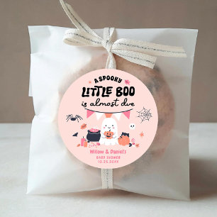 Little Boo is bijna te wijten aan Baby shower Stic Ronde Sticker