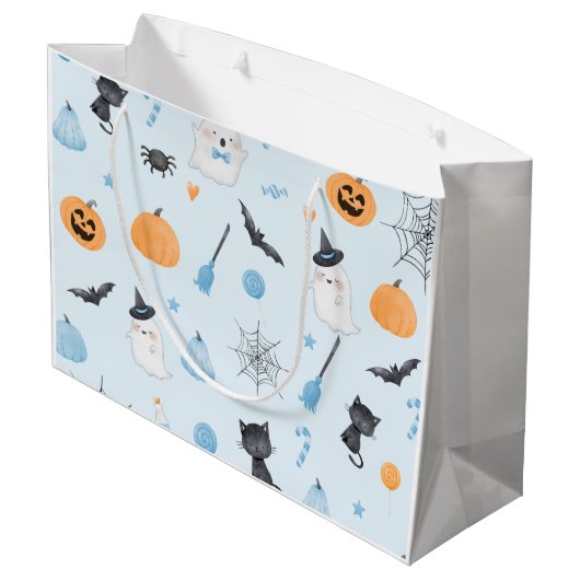 Little Boo is bijna te wijten aan blauwe Halloween Groot Cadeauzakje (Achterkant Gekanteld)
