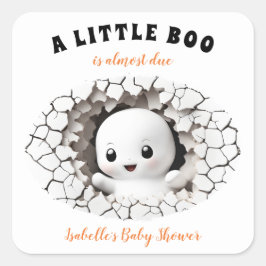 Little Boo is bijna te wijten aan Ghost Baby showe Vierkante Sticker