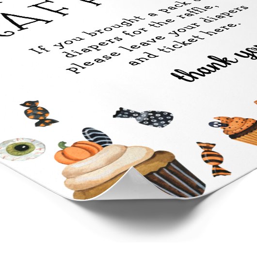 Little Boo is bijna te wijten aan Halloween Diaper Poster (Hoek)