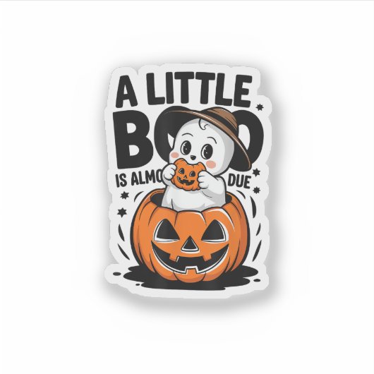 Little Boo is bijna te wijten aan Schattigee Hallo Sticker (Voorkant)