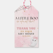 Little boo is bijna te wijten meisje baby shower g cadeaulabel (Achterkant)
