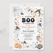 Little Boo is Brewing Halloween Ghost Baby shower Kaart (Voorkant)