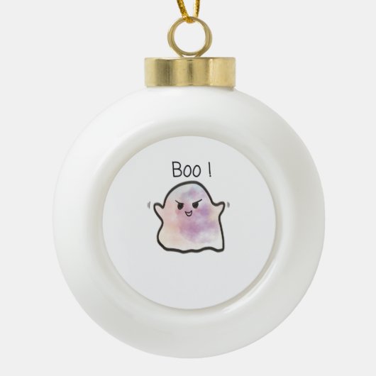 Little Boo Is Cheeky Funny Meme Keramische Bal Ornament (Voorkant)