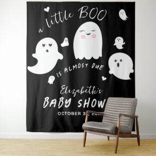 Little Boo is Due Ghost Halloween Baby Shower Wandkleed