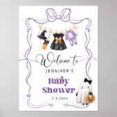 Little Boo is Due waslijn Baby shower Welkom Poster (Voorkant)