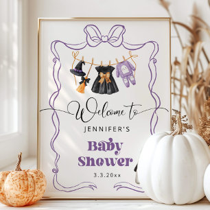 Little Boo is Due waslijn Baby shower Welkom Poster