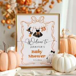 Little Boo is Due waslijn Baby shower Welkom Poster