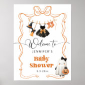 Little Boo is Due waslijn Baby shower Welkom Poster (Voorkant)