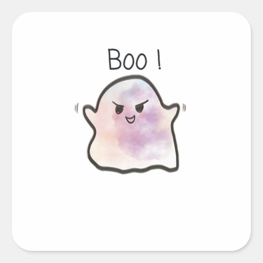 Little Boo is een grappige meme Vierkante Sticker (Voorkant)