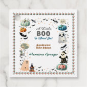 Little BOO is het gevolg van Ghost Pumpkin Spooky Bedankjes Labels (Voorkant)