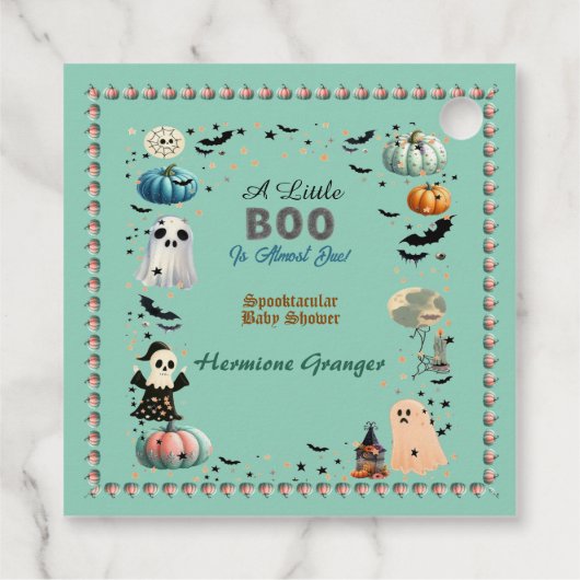 Little BOO is het gevolg van Ghost Pumpkin Spooky  Bedankjes Labels (Achterkant)