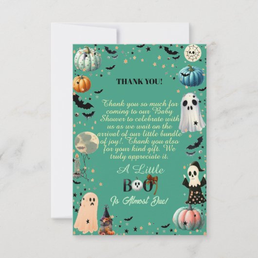 Little BOO is het gevolg van Ghost Pumpkin Spooky  Bedankkaart (Voorkant)