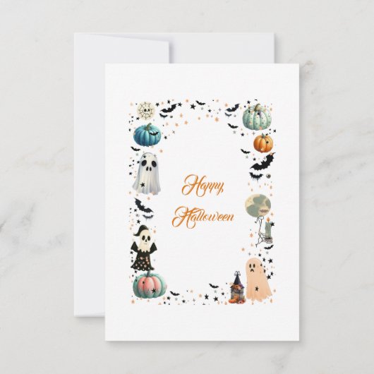 Little BOO is het gevolg van Ghost Pumpkin Spooky Bedankkaart (Achterkant)