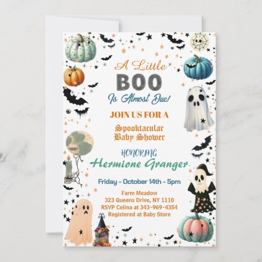 Little BOO is het gevolg van Ghost Pumpkin Spooky  Kaart (Voorkant)