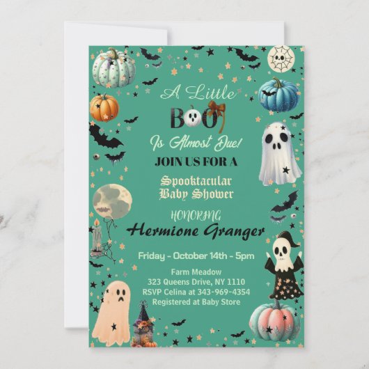 Little BOO is het gevolg van Ghost Pumpkin Spooky  Kaart (Voorkant)