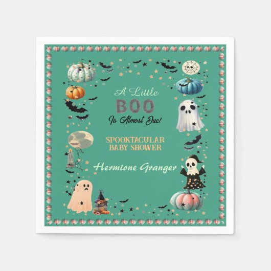 Little BOO is het gevolg van Ghost Pumpkin Spooky Servet (Voorkant)