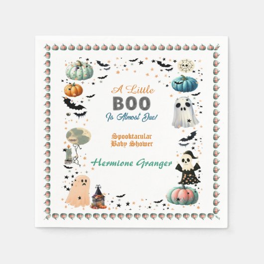 Little BOO is het gevolg van Ghost Pumpkin Spooky  Servet (Voorkant)