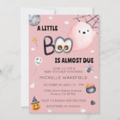 Little Boo is toe te schrijven Meisje Roze Hallowe Kaart (Voorkant)