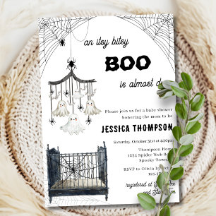 Little Boo Itsy Bitsy Spider Halloween Baby shower Kaart