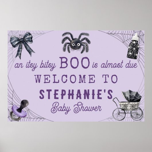 Little Boo Itsy Bitsy Spider Halloween Baby shower Poster (Voorkant)
