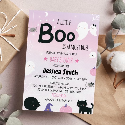 Little Boo komt bijna door Ghost Baby shower Kaart