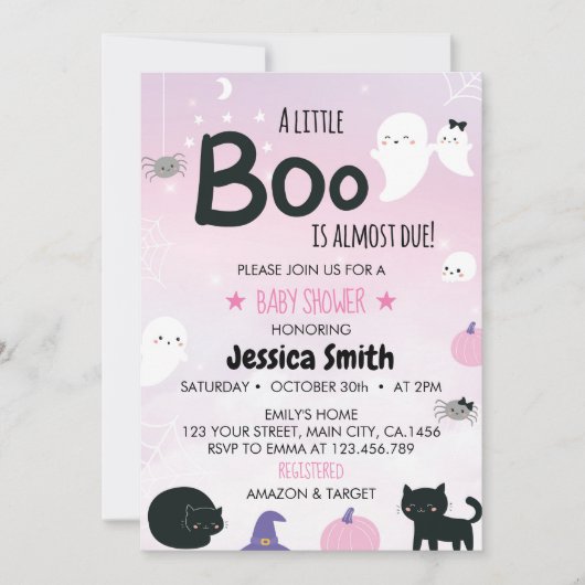 Little Boo komt bijna door Ghost Baby shower Kaart (Voorkant)