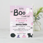 Little Boo komt bijna door Ghost Baby shower Kaart (Staand voorkant)