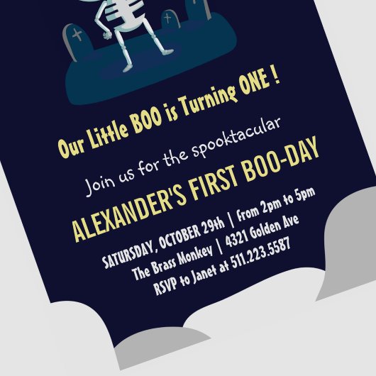 Little boo Leuk Skelet Halloween 1e Verjaardag Kaart