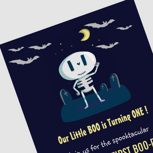 Little boo Leuk Skelet Halloween 1e Verjaardag Kaart