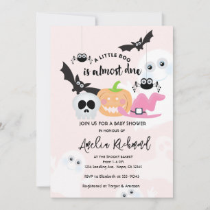 Little Boo Leuke Halloween Baby Meisje Douche Kaart