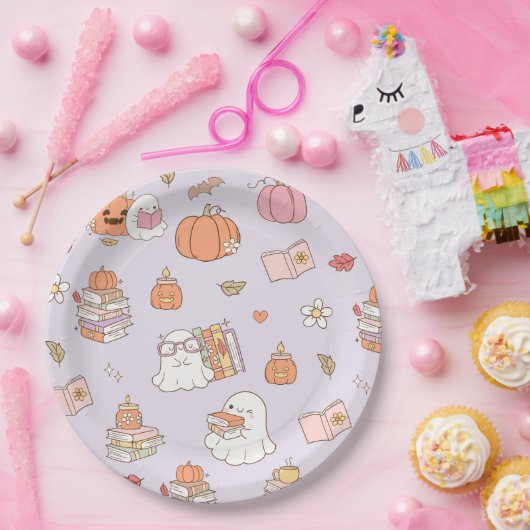 Little Boo Lila grillige boeken Baby shower Papieren Bordje (Feest)