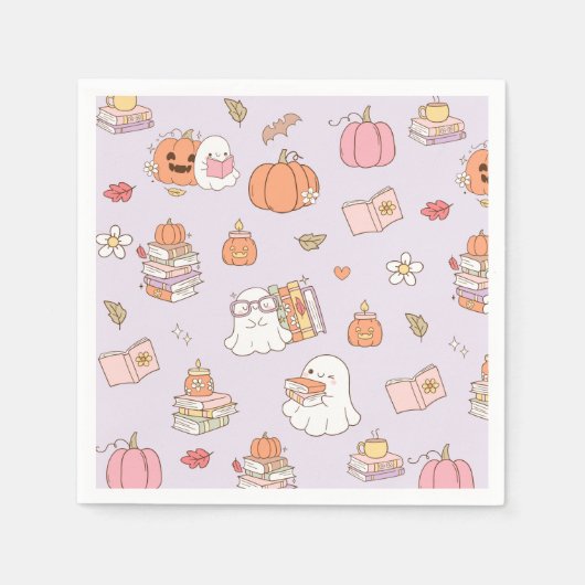 Little Boo Lila grillige boeken Baby shower Servet (Voorkant)