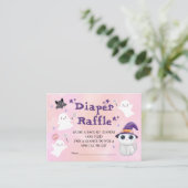 Little Boo Meisje Baby shower Luier Raffle Informatiekaartje (Staand voorkant)