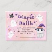 Little Boo Meisje Baby shower Luier Raffle Informatiekaartje (Voorkant)