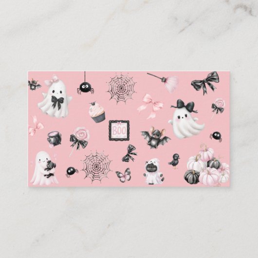 Little Boo Meisje Baby shower Luier Raffle Informatiekaartje (Achterkant)