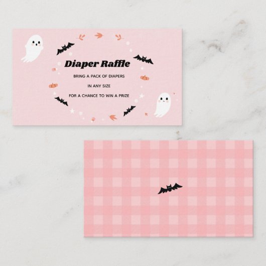 Little Boo Meisje Baby shower Luier Raffle Ticket Informatiekaartje (Voorkant / Achterkant)