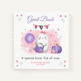 Little Boo Meisje Roze Paarse Baby shower Gastenbo Notitieboek