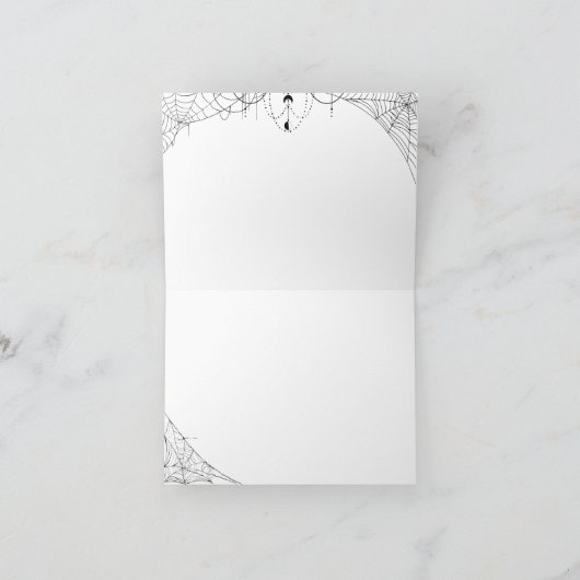 Little Boo Minimal Gothic Halloween Baby shower Bedankkaart (Binnen)