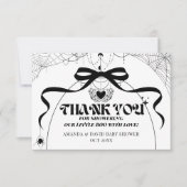 Little Boo Minimal Gothic Halloween Baby shower Bedankkaart (Voorkant)