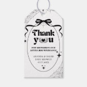 Little Boo Minimal Gothic Halloween Baby shower Cadeaulabel (Voorkant)