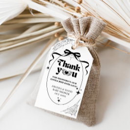 Little Boo Minimal Gothic Halloween Baby shower Cadeaulabel