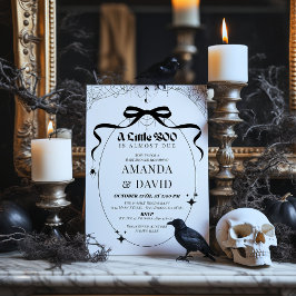 Little Boo Minimal Gothic Halloween Baby shower Kaart