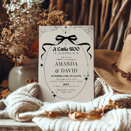 Little Boo Minimal Gothic Halloween Baby shower Kaart