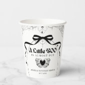 Little Boo Minimal Gothic Halloween Baby shower Papieren Bekers (Achterkant)
