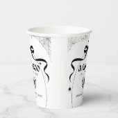 Little Boo Minimal Gothic Halloween Baby shower Papieren Bekers (Rechts)