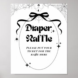 Little Boo Minimal Gothic Halloween Baby shower Poster
