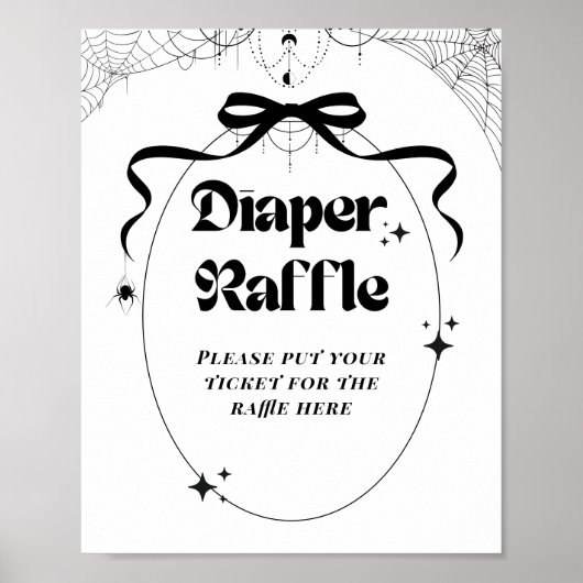 Little Boo Minimal Gothic Halloween Baby shower Poster (Voorkant)