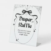 Little Boo Minimal Gothic Halloween Baby shower Reclamebord Met Voetstuk (Voorkant)